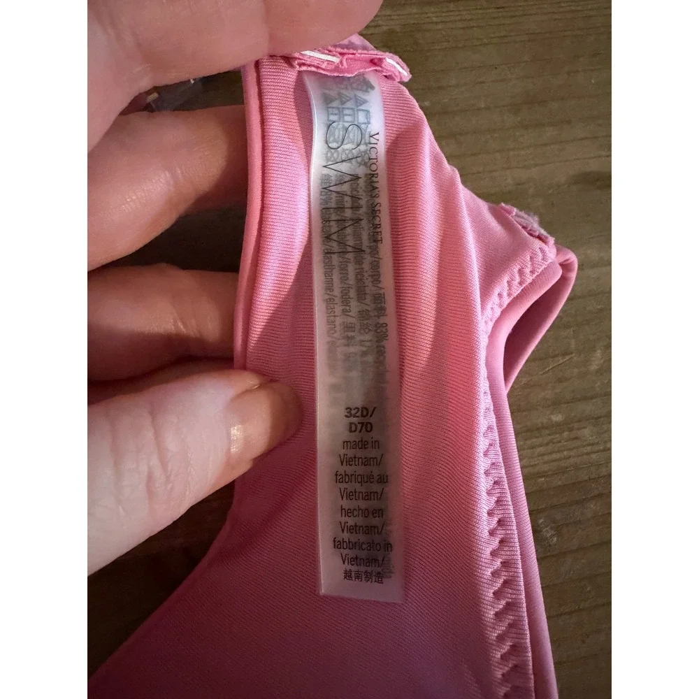 Victoria's Secret Swim Pink Removable Push-Up Bikini Top 32D NWT 11260114